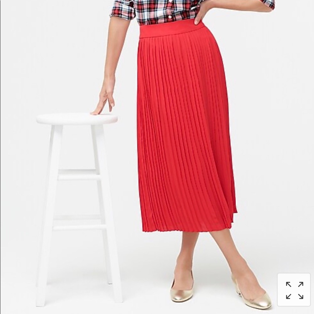 J.Crew GREEN pleated midi skirt NWT!!